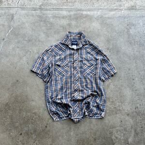 vintage wrangler western shirt shortsleeve pearl snap large
